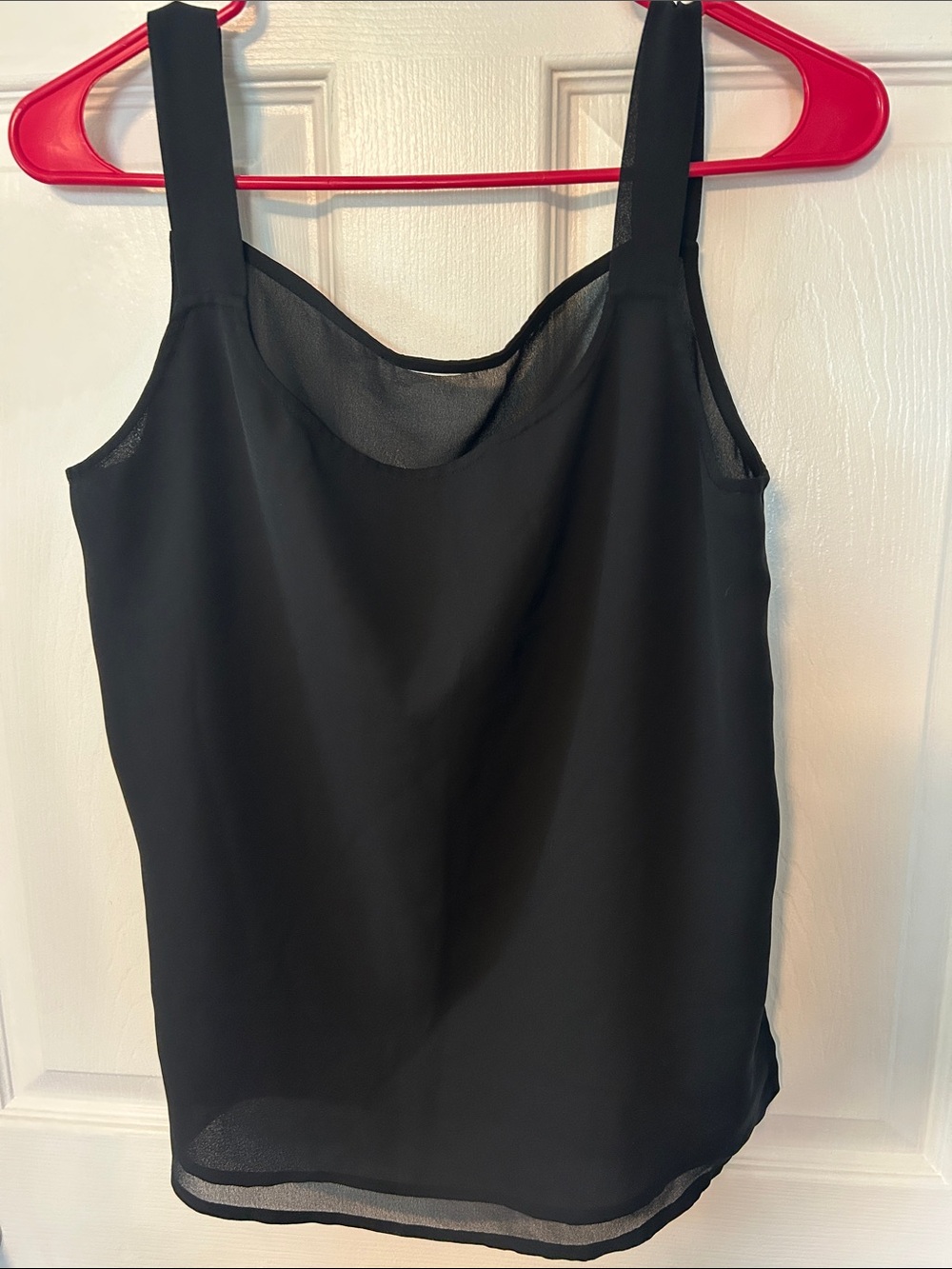 Elegant Black Mesh-Trim Camisole